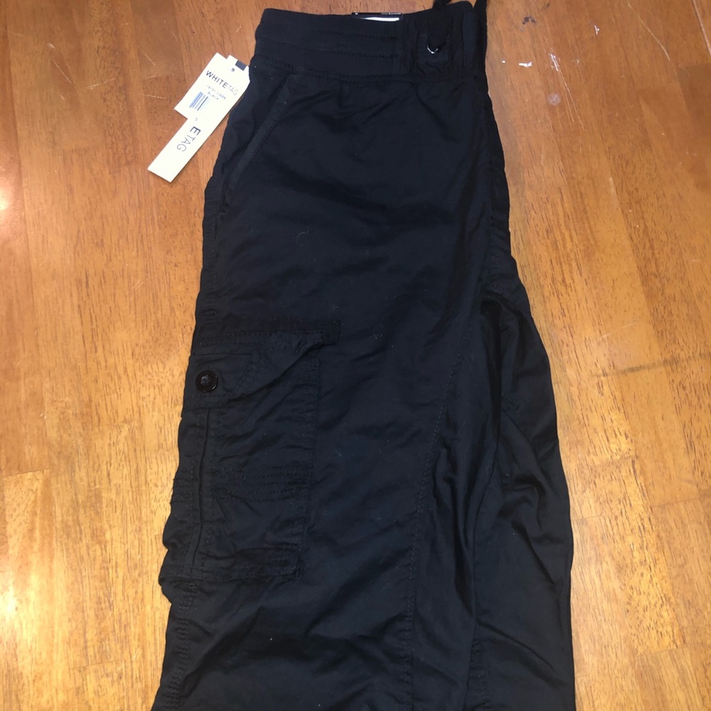 White Tag Long Cargo Shorts